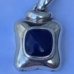 Sterling Silver 925 Lapis Lazuli Pendant features a square-shaped cabochon stone